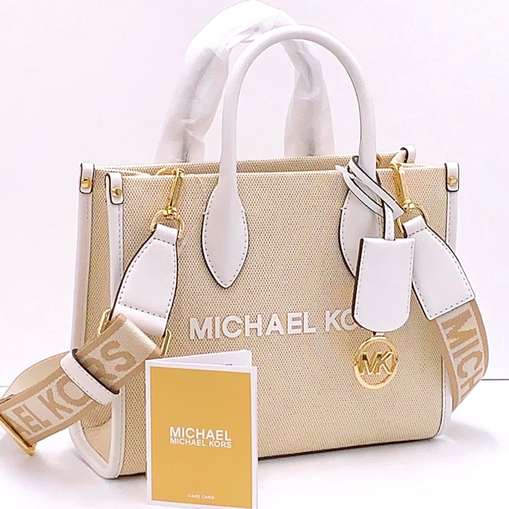 Michael Kors Cream and White Tote Bag